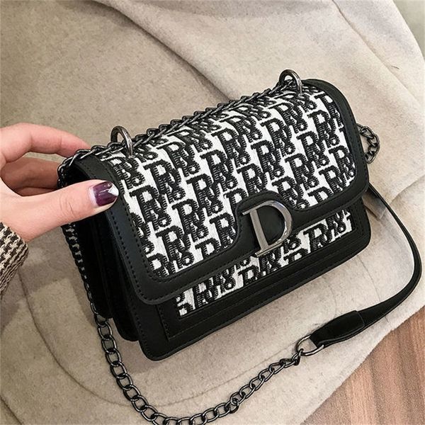 

purses us chain women's popular new fashion autumn and winter net red one shoulder cross small square bag