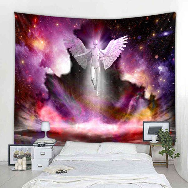 Fantasy Angel Decorative Carpet Mandala Bohemian Hippie Wall Cortina Tapeçaria pendurada em casa quarto J220804