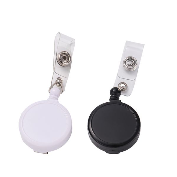 

sublimation blank retractable badge holder with belt clip nurse id reels for office worker doctor key card name tag thermal printing blanks