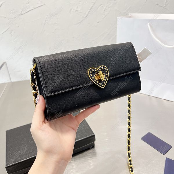 

shoulder bag women crossbody fashion handbags chains messenger bags heart-shaped hasp luxury designer cross body leather purse mini pochette