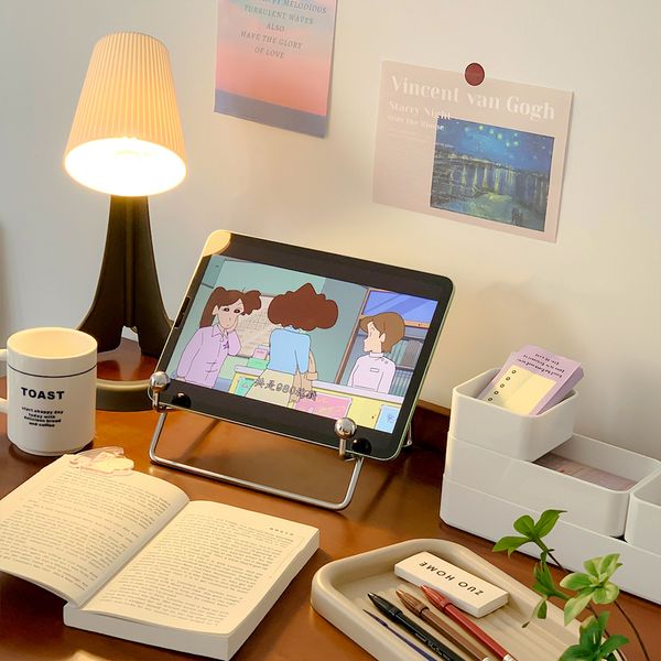 Creative Metal Stand for Pad para celular Tablet PC Notebook Livros Desktop Ferramentas de armazenamento de suporte para leitura de ferro de mesa