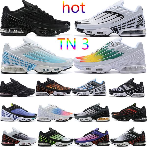 

tn 3 plus iii tuned running shoes black white radiant red obsidian aqua volt blue crater men women tn3 trainers sports sneakers 36-45