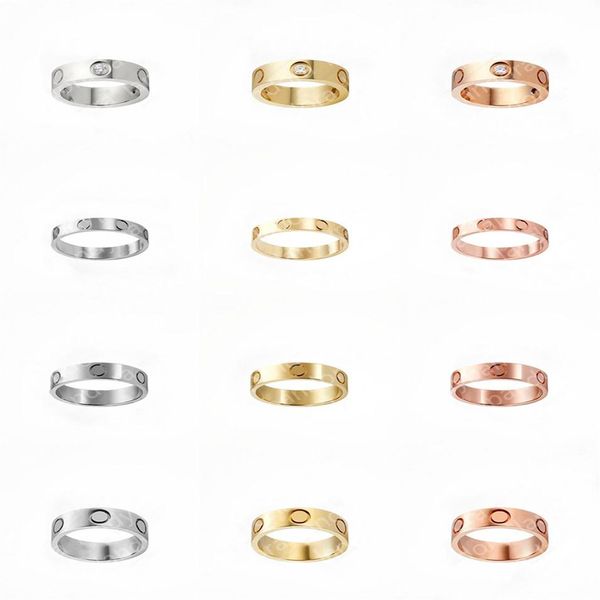 

love screw ring mens rings classic luxury designer jewelry women titanium steel alloy gold-plated gold silver rose never fade not 219q, Slivery;golden