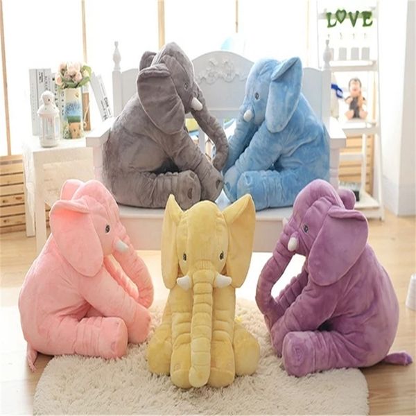 4060 cm Moda Baby Animal Doll Farcito Elefante Peluche Morbido Cuscino Capretto Camera dei bambini Letto Decorazione Giocattolo Regalo 220629