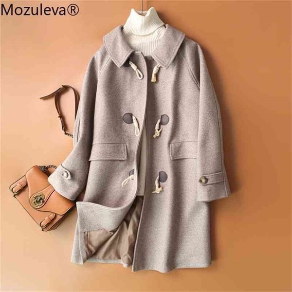 

woolen medium long autumn and winter women's hair coat women 210416, Tan;black