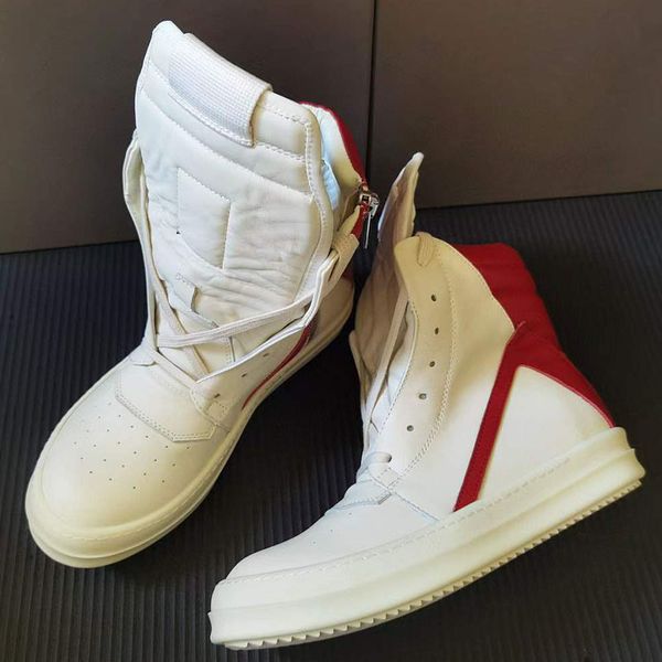 

mixed color men ankle boots big size genuine leather fashion party shoes male high-sneakers man winter boots, Black