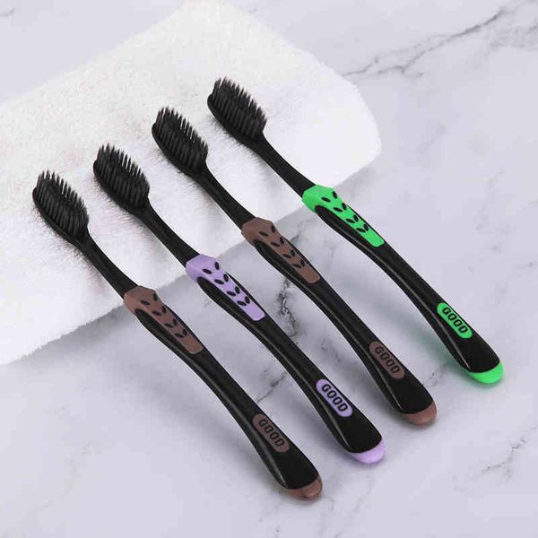 

toothbrush bamboo toothbrush soft charcoal oral care 4 units bag 0312