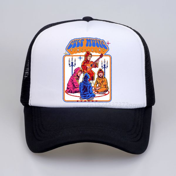 

new cult music sing along steven rhodes funny baseball cap fashion street mesh breathable hat cult music sing along men hat, Blue;gray