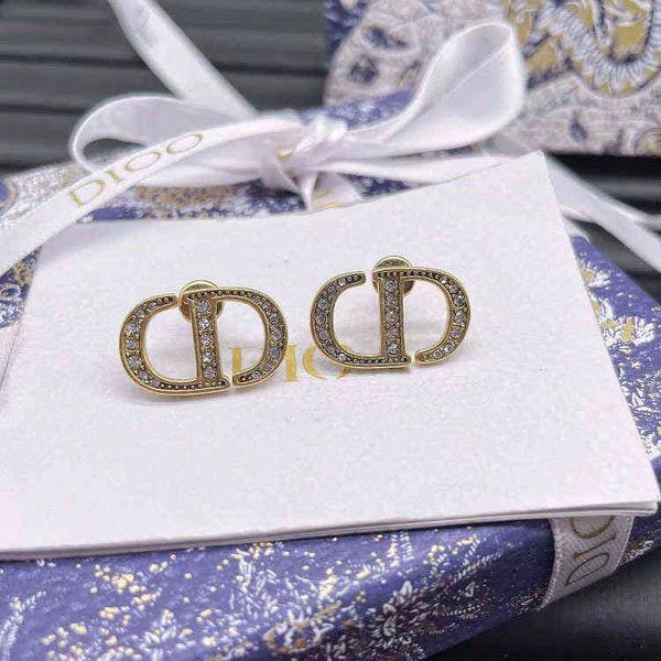 

full diamond earrings fashion line simple old men's and women's earrings, Golden