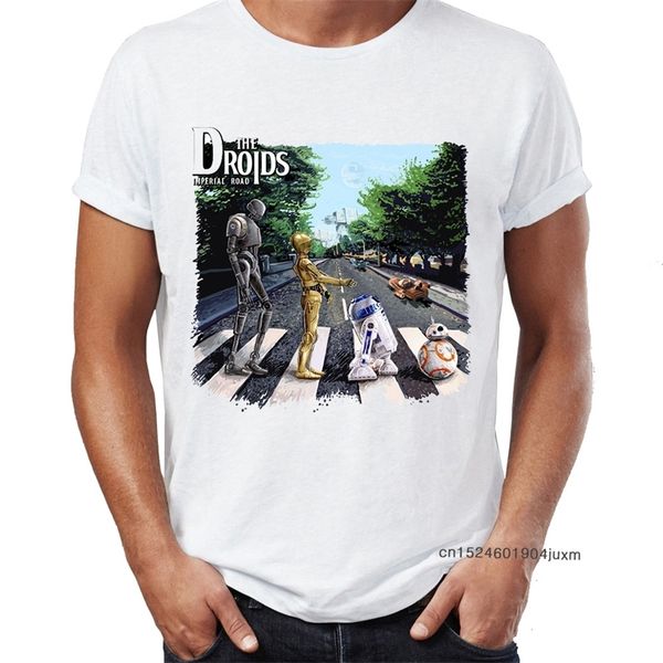 

men t shirts 100% cotton driod imperial road abby road r2d2 c3po game awesome artwork print tee shirts oversize tshirt 220520, White;black
