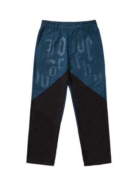 

x love worthy men two tone letter graphic pants l4rt#, Black