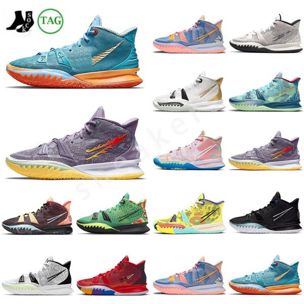 

kyrie 7 kyries 8 basketball shoes collection special fx pre-heat viii kyrie men gold daybreak beach vibes sisterhood icons of sport citron p, Black;brown
