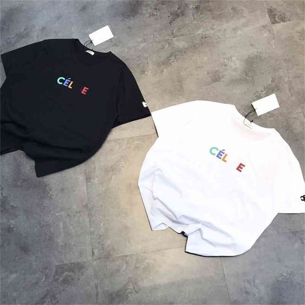 

66% off new ce fashion summer loose jelly color letter embroidery short sleeve wiux, White