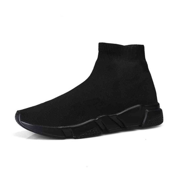 

comfortable men women ankle boots fashion light high slip-on casual sports shoes flats outdoor zapatillas socks sneakers, Black
