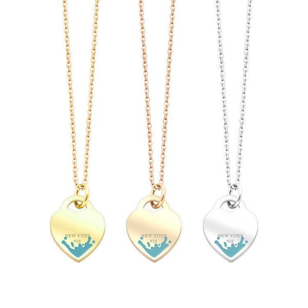 

drop designer love oil pendant necklace women double heart necklaces 925 silver jewelry as gift with box