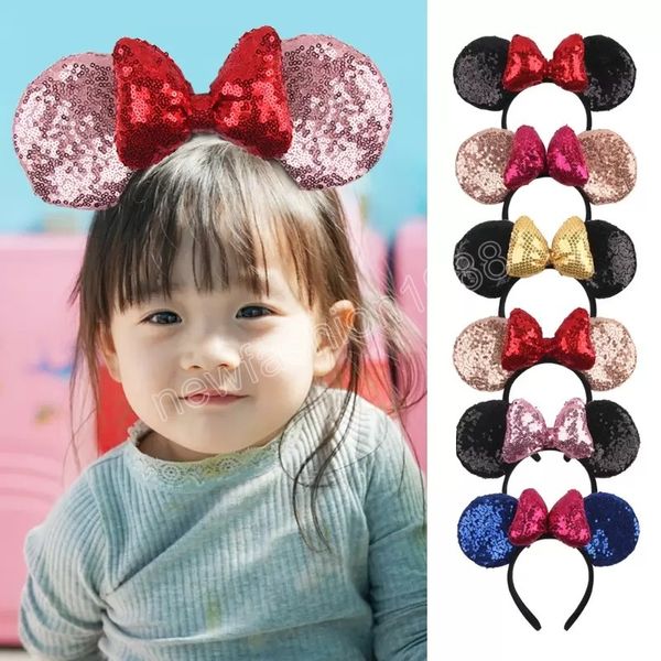 Oreilles de souris de haute qualité, bandeau à paillettes, bandeau pour enfants, bâton de cheveux rempli de coton pour enfants, Halloween, noël, accessoires pour cheveux pour filles