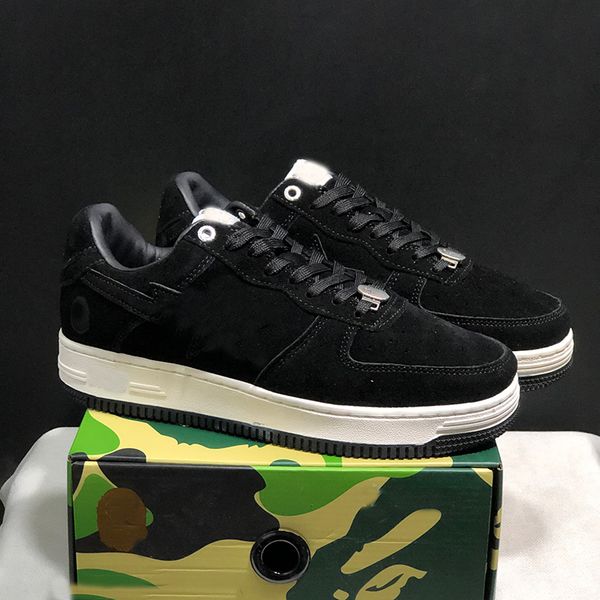 

designer shoes men women bapestas sneakers platform new color camo luxury outdoor low monkey shape stars sta casual shoes with box no368, Black