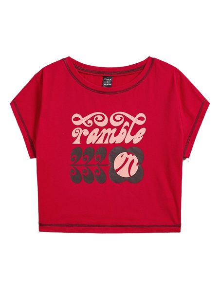 

x sydney prusso l.etter & f.loral print c.rop tee n4ne#, White