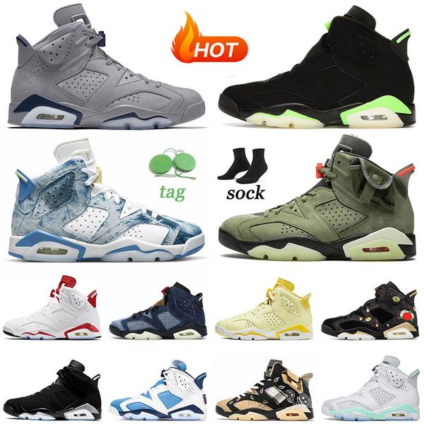 

wholesale mens 6 6s basketball shoes electric green washed denim mint foam british khaki cactus jack bordeaux womens jumpman sneakers traine