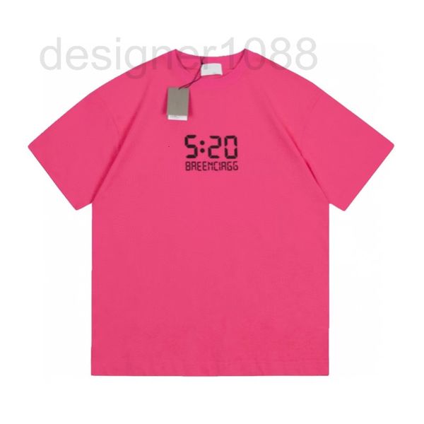 

men's t-shirts designer correct and verified 2022 summer new b family fluorescent time letter pattern short sleeve t-shirt b6a1, White;black