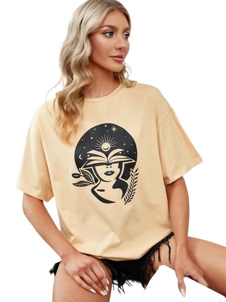 

x dilianny espinoza plant & figure graphic drop shoulder tee 21as#, White