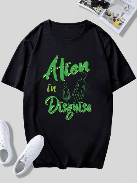 

men letter & figure graphic tee 40t9#, White;black