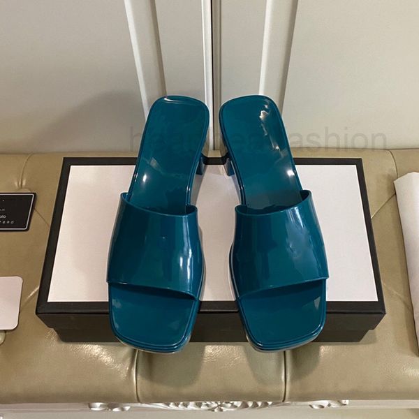 

2022 brand woman slipper designer lady sandals summer fashion jelly slide high heel slippers ladies luxury casual shoes womens top, Black
