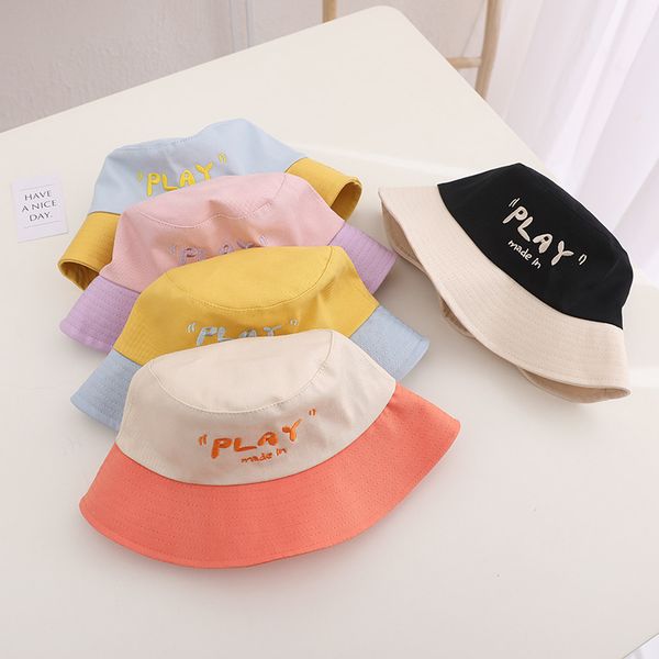 

baby bucket hat summer spring visor cap for boy girl outdoor beach sun hats kids fisherman hat 3-8 years, Yellow