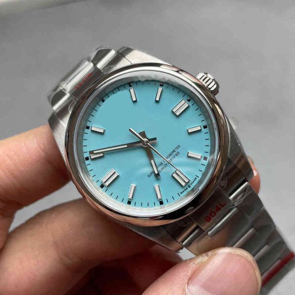 Orologio Rolesx di lusso Date Gmt olex Laojia meccanico automatico lux log tipo ostrica movimento costante Blu da donna luminoso impermeabile