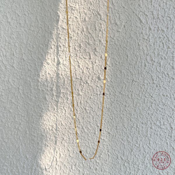 

925 sterling silver korean version simple disc clavicle chain necklace women vintage temperament wedding party jewelry gift 220722