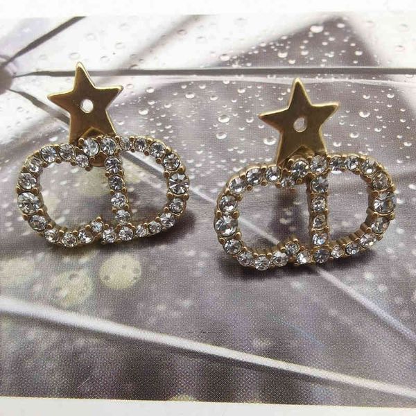 

2022 factory wholesale new vintage niche earrings full of diamonds, little stars, simple and versatile earrings, women's dijia cq16, Golden
