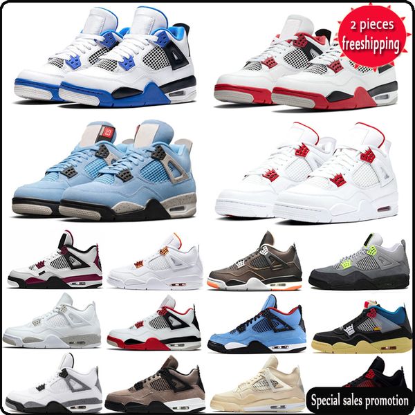 

2022 university blue men 4 4s basketball shoes fire red metallic bred white oreo what the black-cat motosports mens trainers sport sneakers