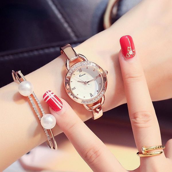 Relógios de pulseira Brand Women Bracelet Quartz Watches Luxo Rose Gold Gemstone Jewelry Relógio Fashion Ladies Creative Watch 1PCWristWatches Wrist