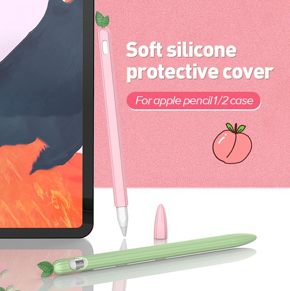 Custodia protettiva in silicone morbido e carino per Apple Pencil 1 2 Custodia protettiva per cartoni animati con penna stilo antiscivolo carota