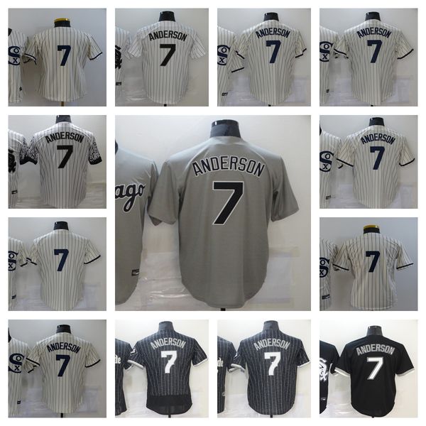 

2022 new baseball jerseys anderson 7 tim men size, Blue;black