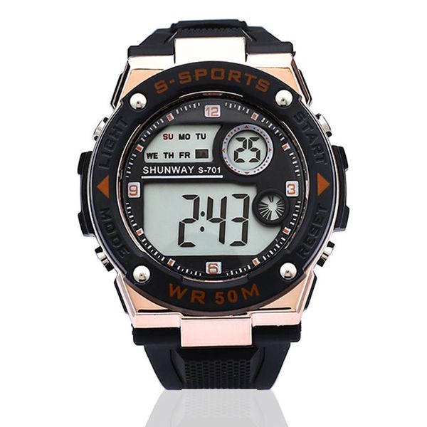 Relógios de pulso moda masculino à prova d'água de relógios luminosos multifuncionais homens relógios de pulseira de esportes ao ar livre LED de ledping Digital Clockw