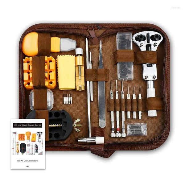 Set di utensili manuali professionali 168/212Pcs Orologio Orologio Link Pin Dissolvenza Opener Kit di riparazione alloggiamento Set Dispositivo di rimozione barra a molla