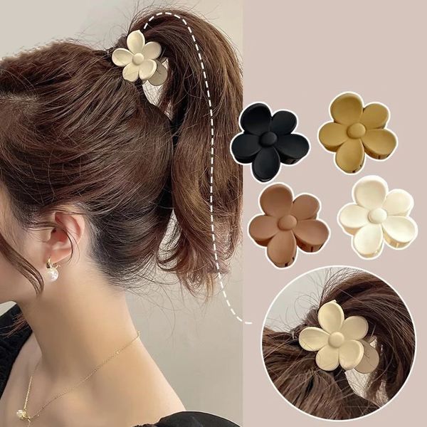 Hohe Pferdeschwanz-Clip-Haarklammer, unsichtbares Pad, feste Klammern, Pferdeschwanz-Artefakt, mattierter kleiner Blumen-Haarnadel-Kopfschmuck für Frauen