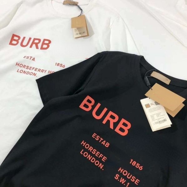 

bb designer t shirt luxury brand burbe short-sleeved t-shirt men women summer cotton sweatshirt round neck loose casual shirts s-4xl, White;black