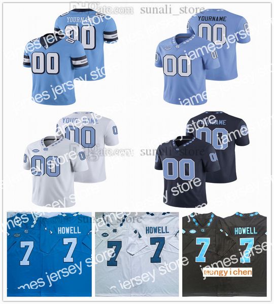 

american college football wear north carolina tar heels ncaa college 7 sam howell jerseys 10 mitchell trubisky 71 marcus jones 31 dre bly 87, Black