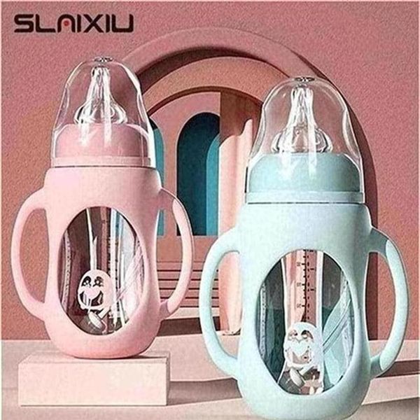 

baby bottle glass dual use and children drinking cup bottle grip handle for natural wide mouth pp silicone handle 2201062162318m