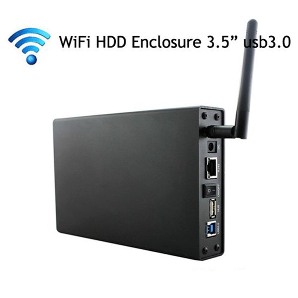 

high speed wifi wireless 3.5" hdd enclosure usb3.0 hard disk storage case wireless router sata box for computer pc phone