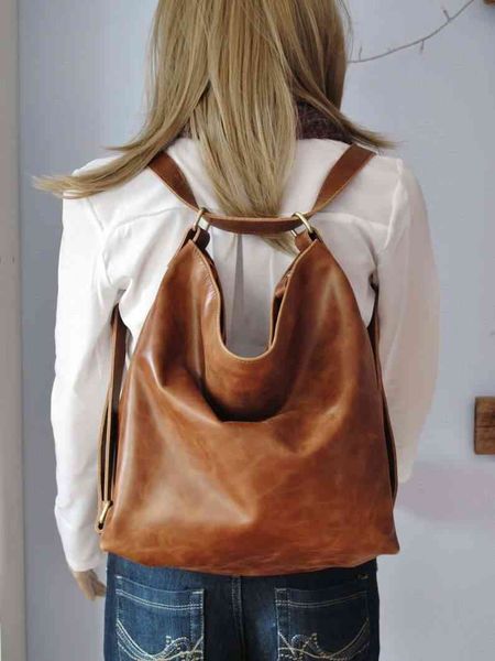 

fashion women's new high-quality versatile bag luxury designer bag female 2022 oil wrapped wax leather double shoulder large capacity s