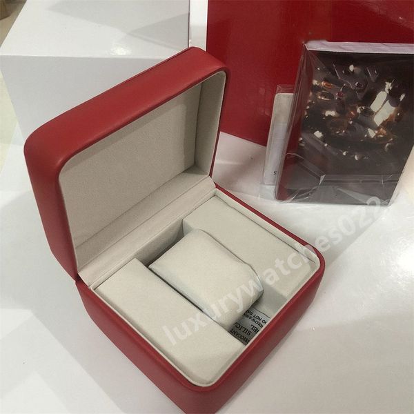 

square red watch boxes booklet card tags and papers in english watches tag original inner outer men wristwatch box, Black;blue