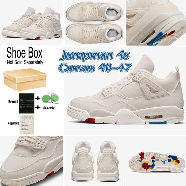 

mens basketball shoes 2022 black canvas university blue jumpman 4 4s cement green metallic orange men women sneakers us 5.5-13