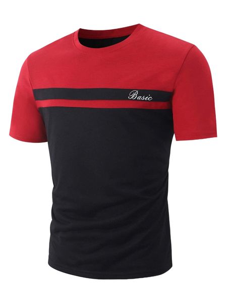 

men color block letter graphic tee u42o#, White;black