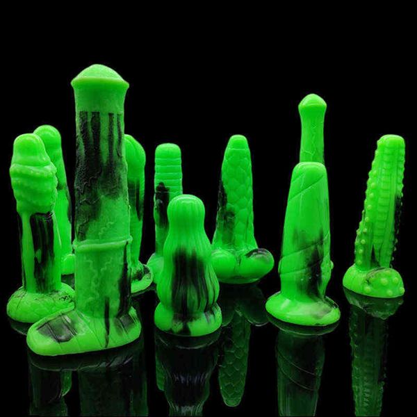 NXY DILDO DONGS 2022 Новые 15 моделей Emerald Silicone Masturbation Massager Massager Anal Plug для взрослых игрушек для женщин C3 1 203 220511