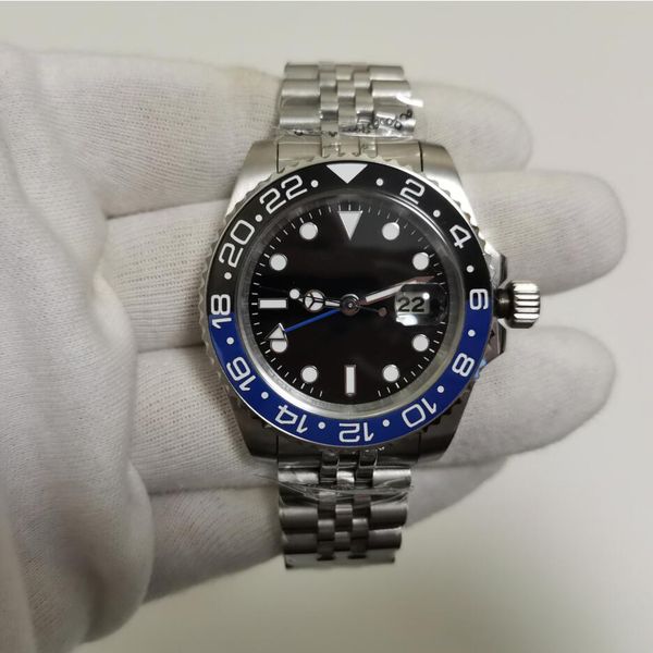 

elling sapphire wristwatches blue luminescent 40mm gmt ii 116710 ceramic bezel asia 2813 mechanical automatic mens watch watches, Slivery;brown