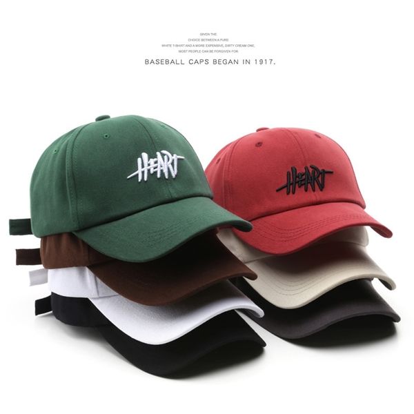 

sleckton cotton baseball cap for women and men summer sun visors caps casual hat fashion heart embroidered hat 220618, Blue;gray