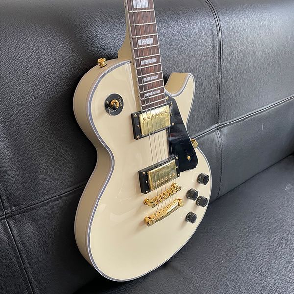 

cream white lp custom electric guitar gold hardware factory direct 1960s version